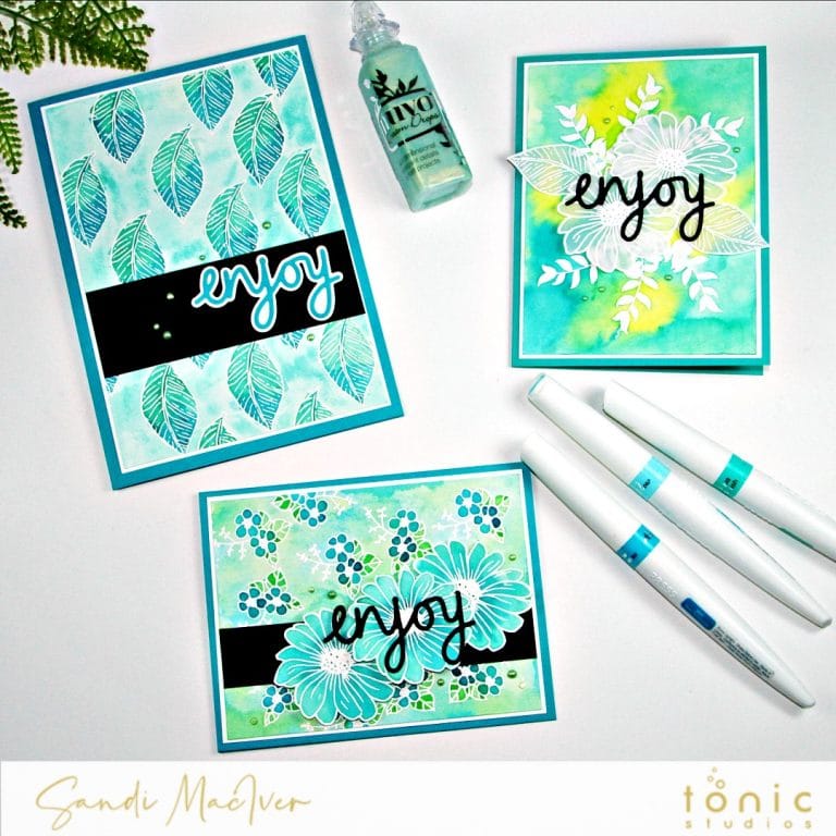 Tonic Studios Dainty Daisies and Aqua Pens