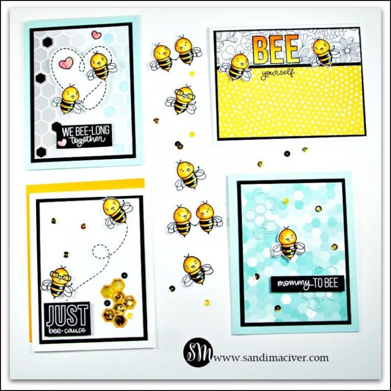 Bee Yourself four cards for Instagram