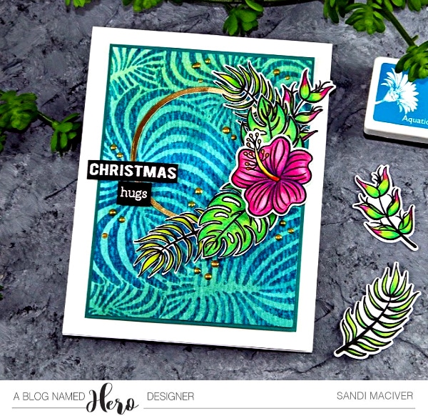 Hero Arts Tropical Flowers how to create a Ink Batik Background