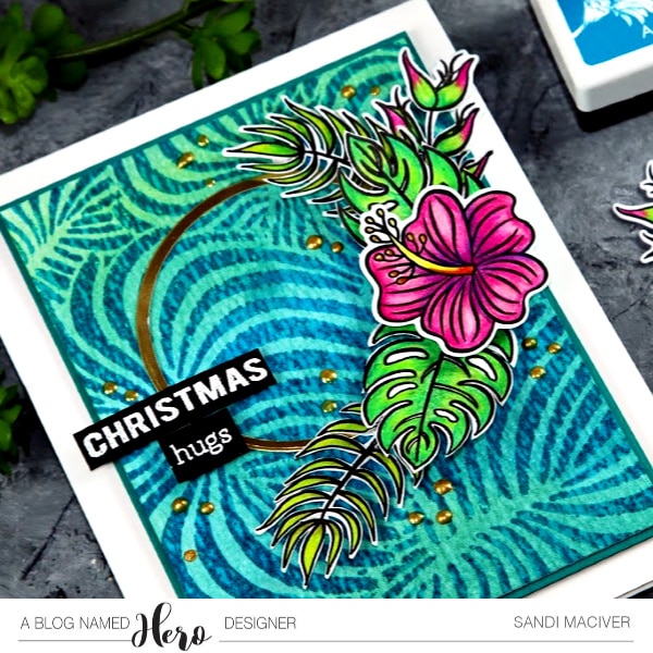 Hero Arts Tropical Flowers how to create a Ink Batik Background 