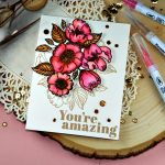 Simon Says Stamp Thankful Flowers in Pink and Brown