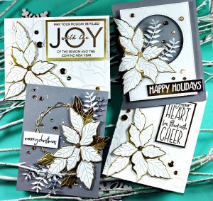 Memory Box Ruffled Poinsettia Christmas Cards