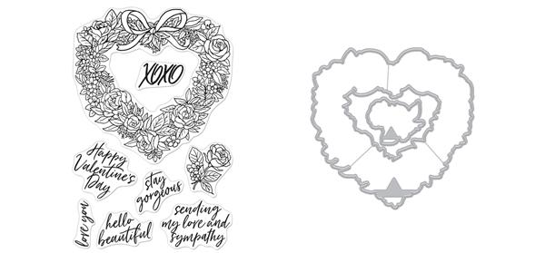 Hero Arts Floral Heart Wreath