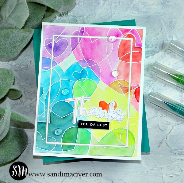 Heart To Heart Rainbow Card - Sandi Maciver - Cardmaking And Papercrafting