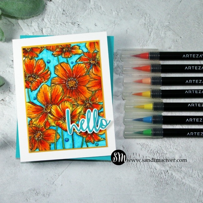 Let's Color with Arteza Real Brush Pens – New Video - Sandi MacIver - Card  making and paper crafting made easy