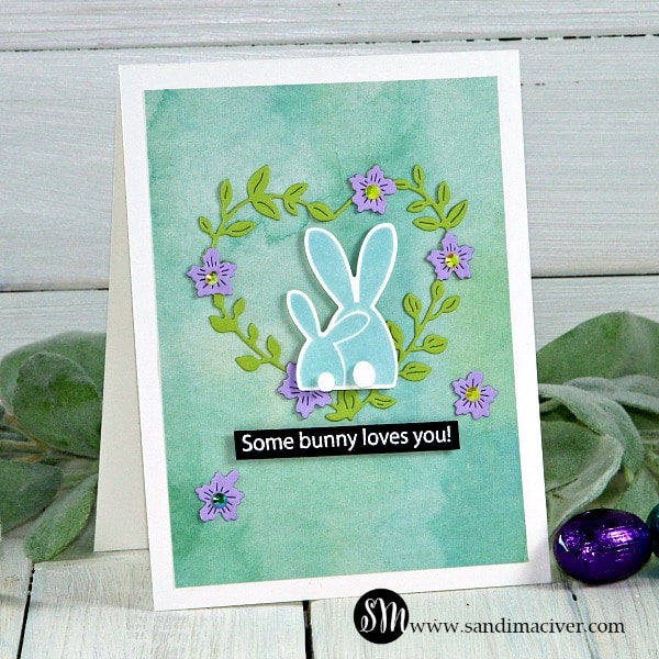 Simple Easter Box and Card with bunnies and flowers made with card making supplies from  SImon Says Stamp