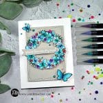 Reverse Confetti Butterfly Wreath blue