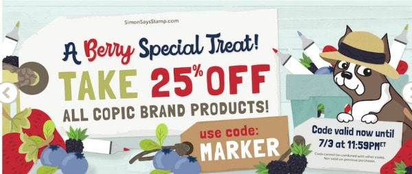 SImon Says Stamp Coupon Code: 25 off Copic Sale