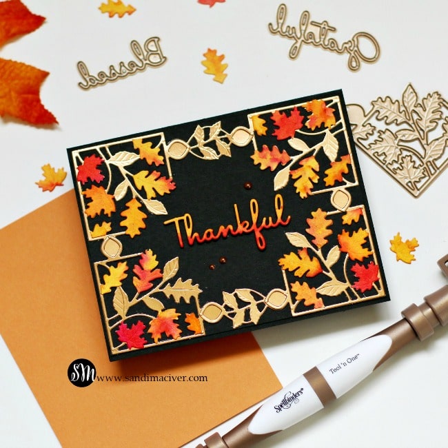 Spellbinders October Small Die of the Month Black Card - Sandi MacIver