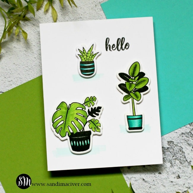 Spellbinders Take Time For You plant lady card 2