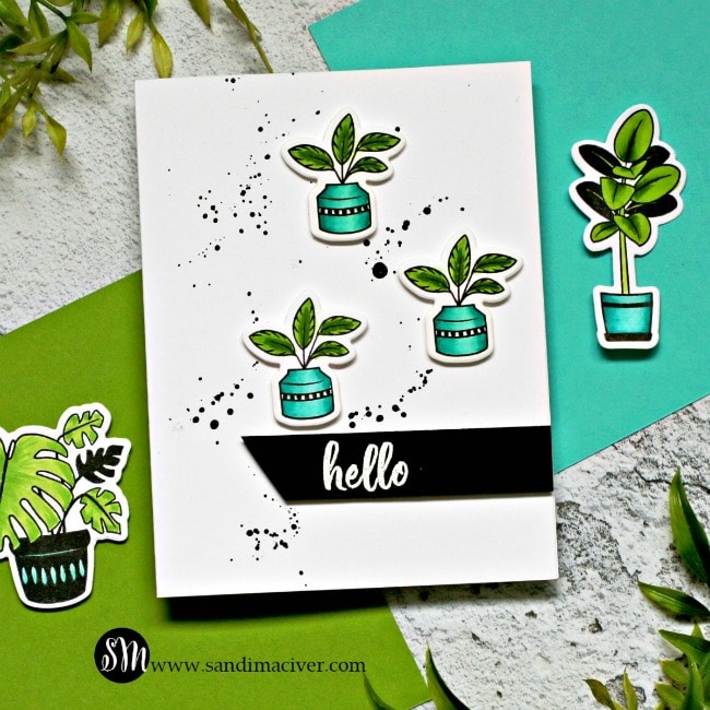 Spellbinders Take Time For You plant lady card 3