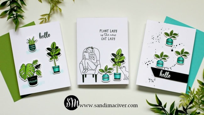 Plant Lady Stamp and Die set from Spellbinders cards by Sandi MacIver