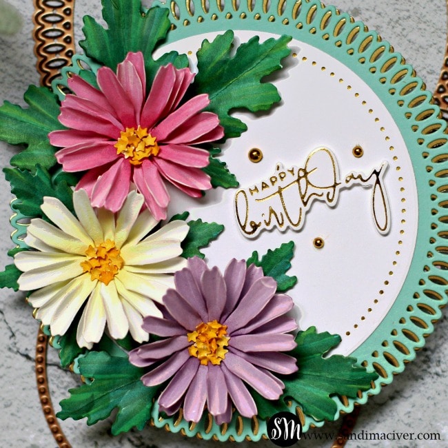 Spellbinders Susan Tierney Cockburn floral dies Daisy Chrysanthemum 