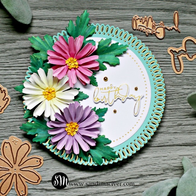 Spellbinders Susan Tierney Cockburn floral dies Daisy Chrysanthemum 