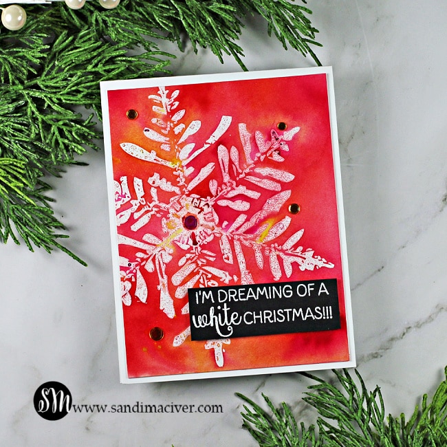 Nuvo Shimmer Powder Snowflake Cards red