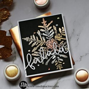 Metallic Snowflakes with Perfect Pearls square