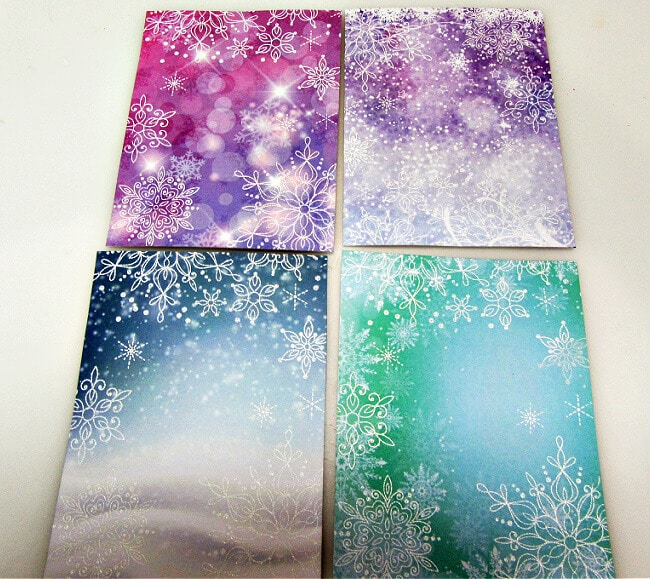 Heat emboss Snowflakes for the Snowflake Season Shaker Cards