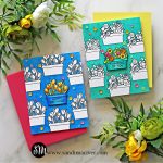 images of two hand made greeting cards created with the Simon Says Stamp Window Box blooms stamp set