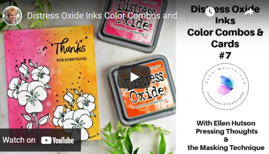 cardmaking video tutorial on Tim Holtz Distress Oxide Inks Color Combos and Cards