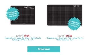 the new size magic mats for die cutting are now available at Scrapbook.com