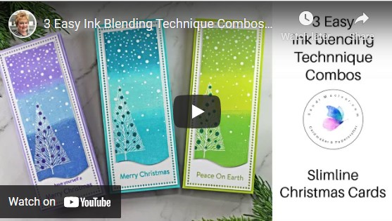 image a video showing three ink blended christmas cards
