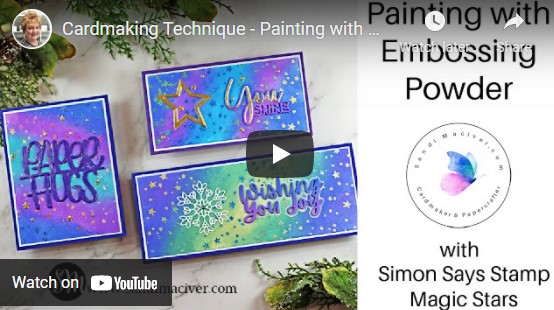 video of three handmade cards created with the Painting with Embossing Powder Technique