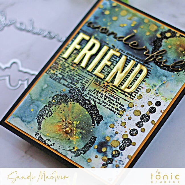 handmade mixed media card created with new cardmaking products from Tonic Studios