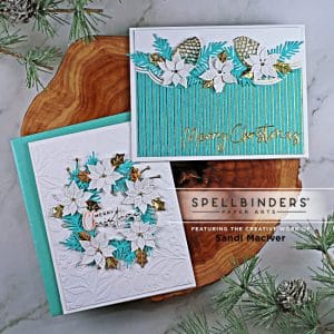 two handmade christmas cards using cardmaking and paper crafting products and dies from Spellbinders
