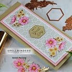 handmade floral slimline card created with cardmaking and die cutting kits from Spellbindes