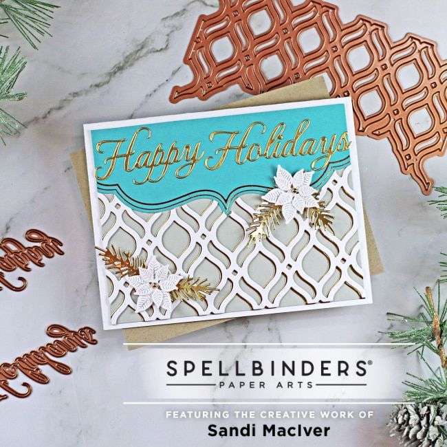 handmade Christmas card using cardmaking die cuts from Spellbinders