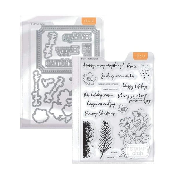 Christmas Rose stamp and die set for cardmaking and paper crafting from Tonic Studios