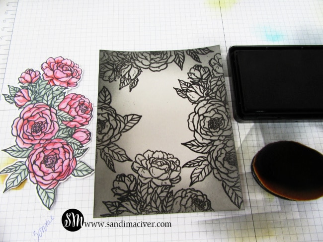 background for a handmade greeting card using new card making products from Hero Arts