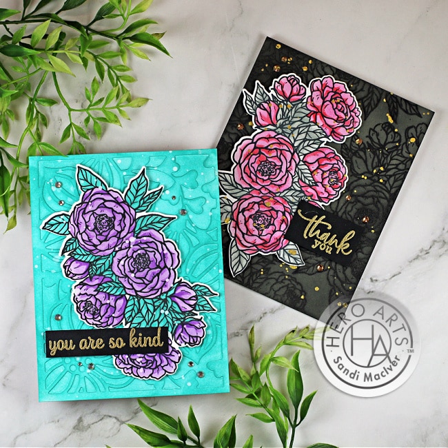 handmade greeting cards using new cardmaking products from Hero Arts