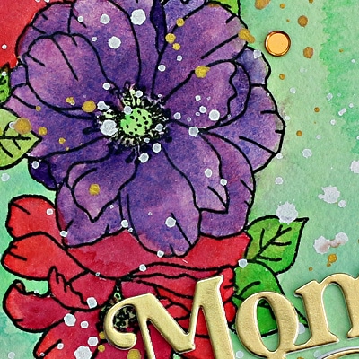 water color greeting card in pinks and purples created with new cardmaking products from Simon Says Stamp