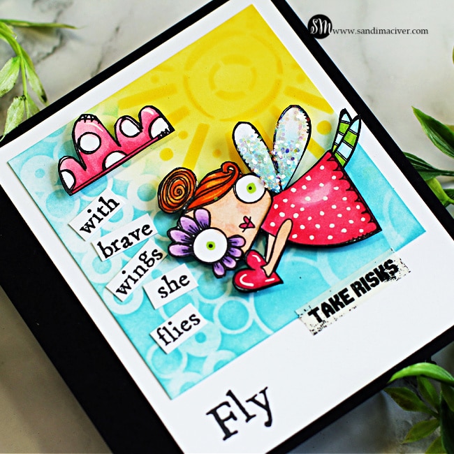with brave wings she flies handmade card using card making supplies from AALL & Create