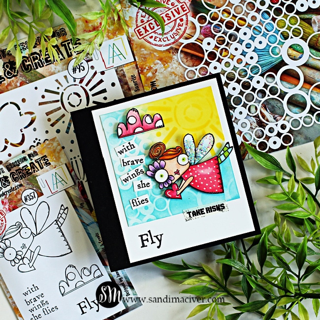 with brave wings she flies handmade card using card making supplies from AALL & Create