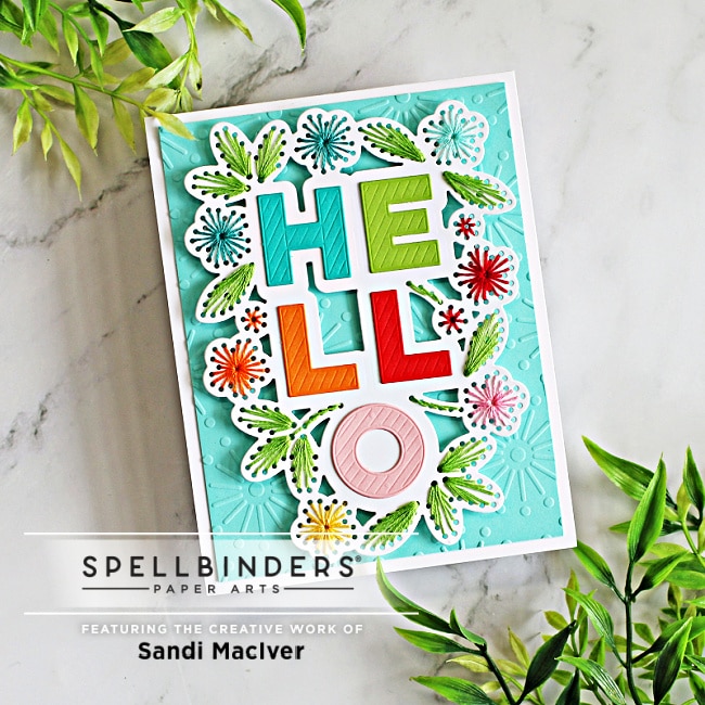 Spellbinders Stitched Hello Card 2