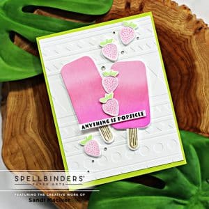handmade card with two pink popsicles using new card making products from Spellbinders