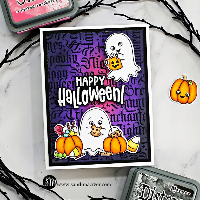 handmade halloween cards with goblins and candies created with new card making products from Simon Says Stamp