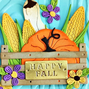 handmade fall card with die cut veg and a wooden box created with new card making dies from Spellbinders