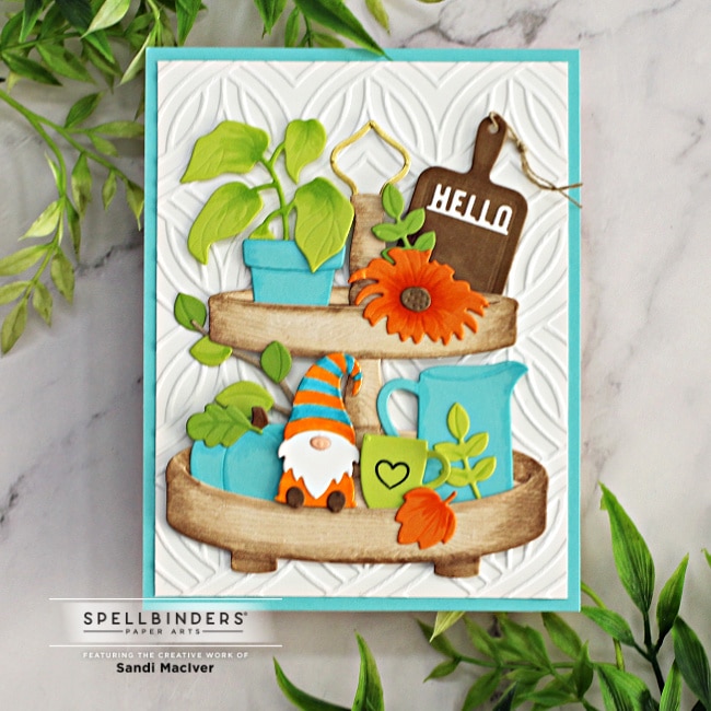 handmade fall card with die cut elements using new card making supplies from Spellbinders