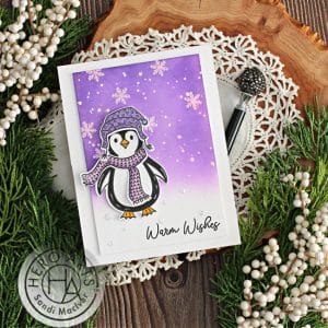 Hero Arts Cozy Penguin card created with new card making supplies from Hero Arts