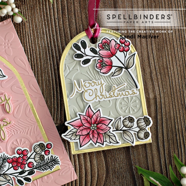 Christmas tag created with new card making supplies from Spellbinders