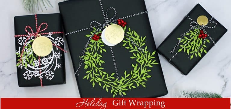 holiday gift wrapping created with new card making dies from Simon Says Stamp