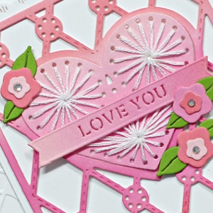 Spellbinders Stitched Heart card for Valentines day