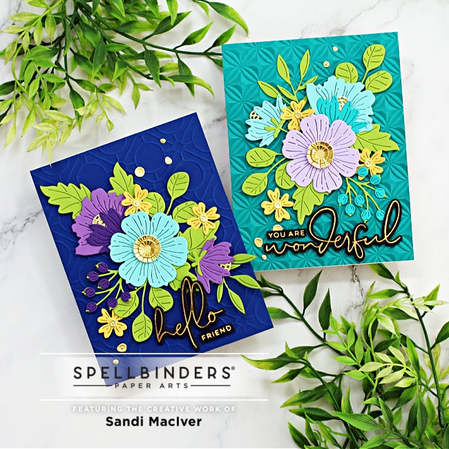 Spellbinders Club Blooms, hand made cards created with new card making products from Spellbinders