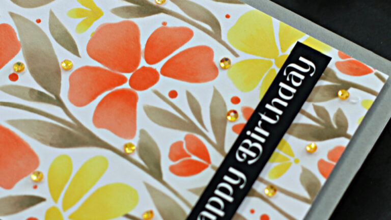 Easy FLoral Whimsy 4 Layered Stencil Card