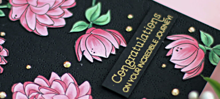 Alex Syberia Designs A New Dream pink and black floral hand made card