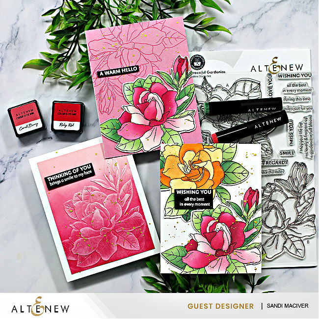 Altenew Graceful Gardenias Project Kit 3 cards