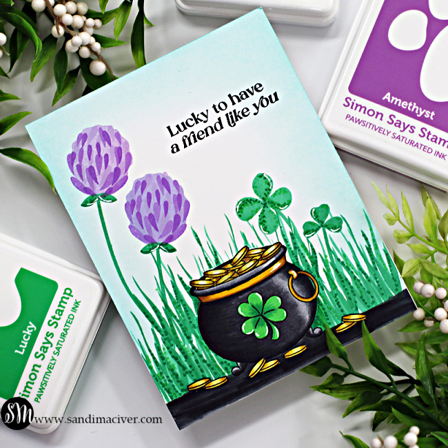 Lots of Luck friend card created with two new stamp sets from Simon Says Stamp